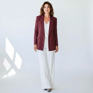 Vintage Chestnut Pinstripe Tailored Blazer